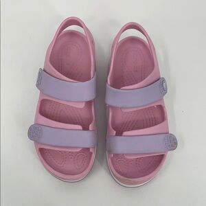 Crocs Crocband Cruiser strap sandals pink purple adjustable ballerina girls 2